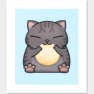 Chubby Cat White Dango Posters and Art